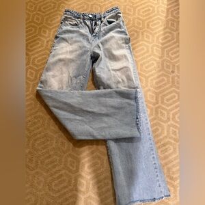 Blank NYC Light Blue Ribcage Wide Leg “The Franklin” Jeans